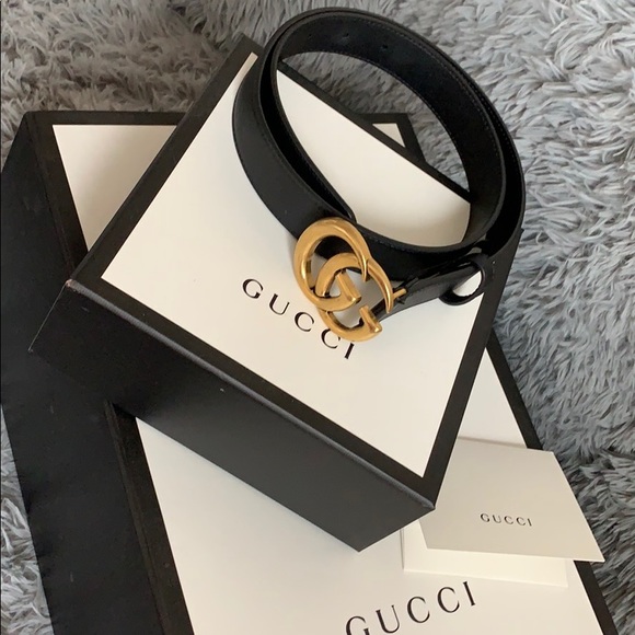 Gucci Accessories - Wide leather belt with double G buckle